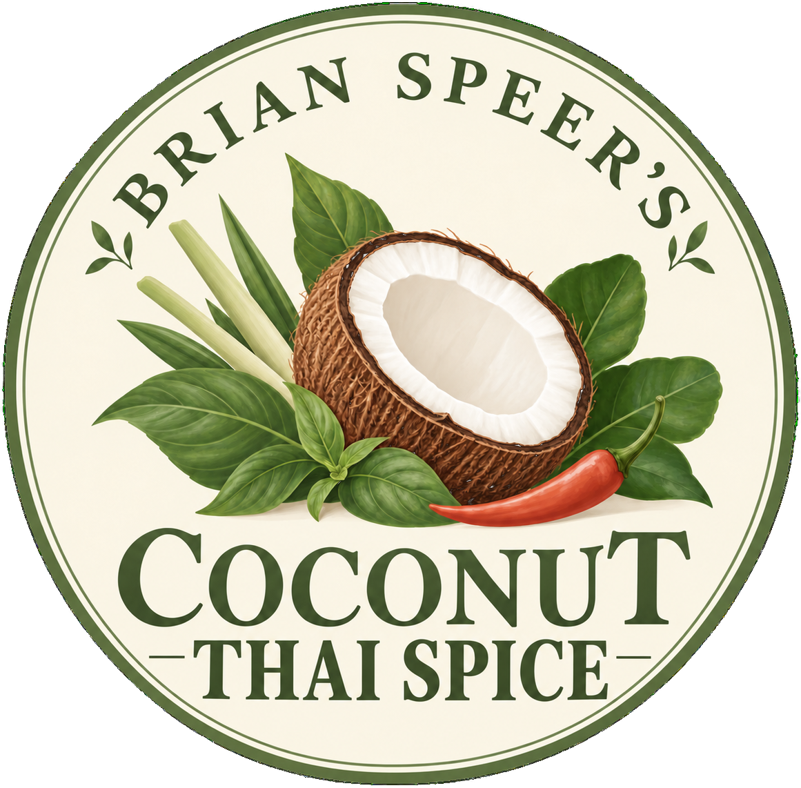 A round logo for Brian Speer's Coconut Thai Spice