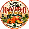 Brian Speer's Habanero Peach Hot Sauce in 5 oz bottle