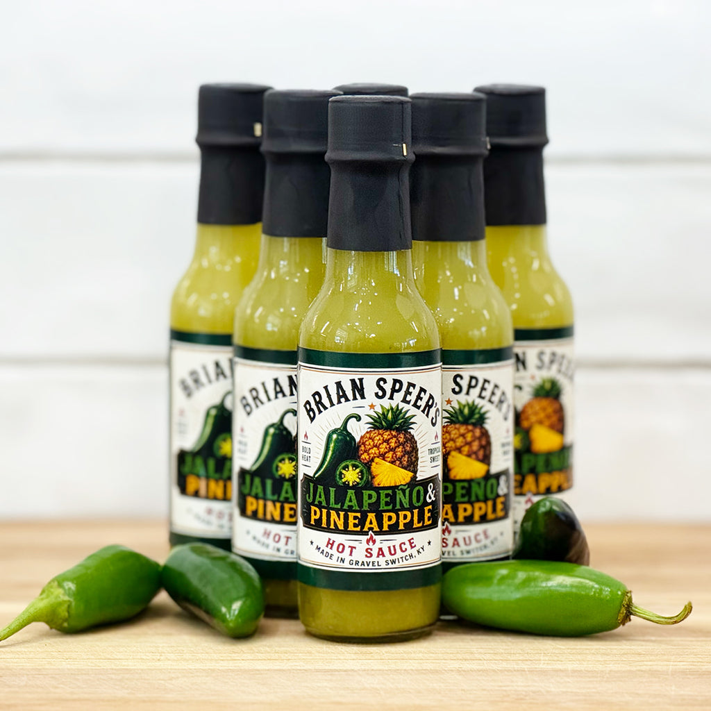Brian Speer's Jalapeno Pineapple Hot Sauce in 5 oz bottle