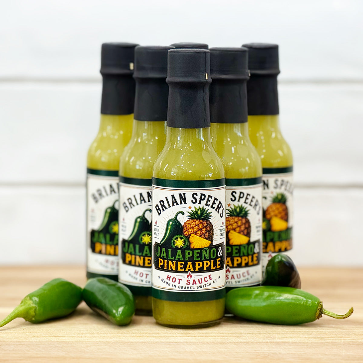 Brian Speer's Jalapeno Pineapple Hot Sauce in 5 oz bottle
